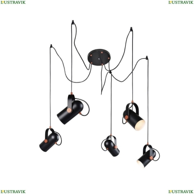 Подвесная люстра Favourite Ampolla Black 2007-5P - купить в интернет-магазине ЛЮСТРАВИК
