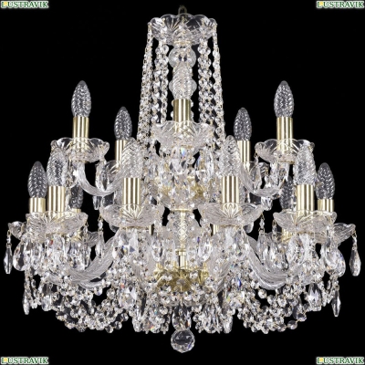 Люстра 1402/10+5/195/2d/G ★Bohemia Ivele Crystal, Золото► — Купить▼