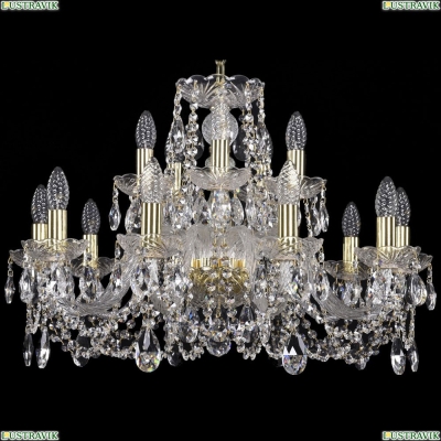 Люстра 1402/10+5/240/G ★Bohemia Ivele Crystal, Золото► — Купить▼