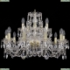 Люстра 1402/10+5/240/G ★Bohemia Ivele Crystal, Золото► — Купить▼