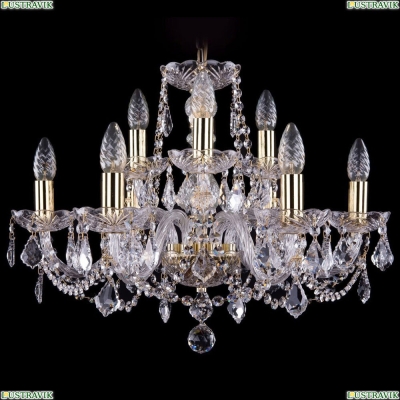 Люстра 1402/6+3/195/G/Leafs ★Bohemia Ivele Crystal, Золото► — Купить▼