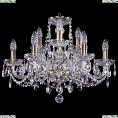 Люстра 1402/6+3/195/Pa ★Bohemia Ivele Crystal, Патина► — Купить▼