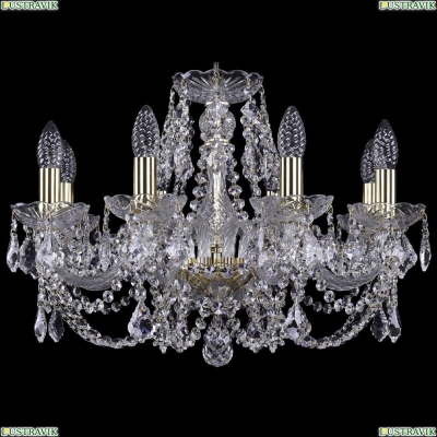 Люстра 1402/8/195/G/Leafs ★Bohemia Ivele Crystal, Золото► — Купить▼