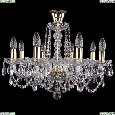 Люстра 1402/8/195/G/tube ★Bohemia Ivele Crystal, Золото► — Купить▼