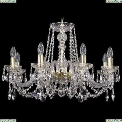 Люстра 1402/8/240/G ★Bohemia Ivele Crystal, Золото► — Купить▼