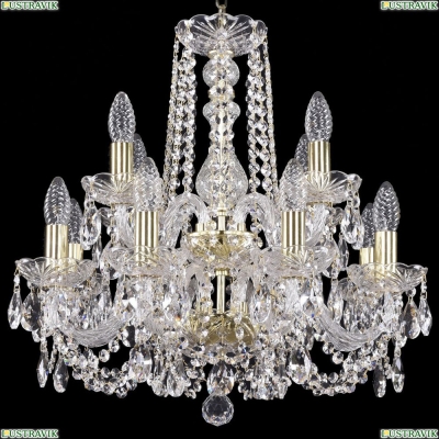 Люстра 1402/8+4/160/2d/G ★Bohemia Ivele Crystal, Золото► — Купить▼