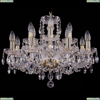 Люстра 1402/8+4/195/G ★Bohemia Ivele Crystal, Золото► — Купить▼
