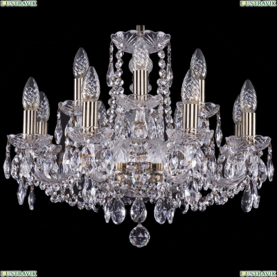 Люстра 1402/8+4/195/Pa ★Bohemia Ivele Crystal, Патина► — Купить▼