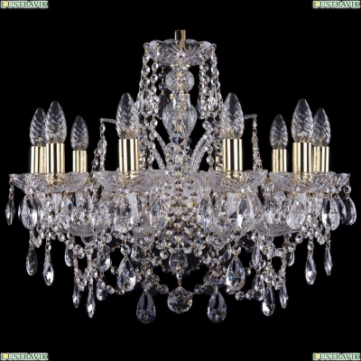 Люстра 1411/10/195/G ★Bohemia Ivele Crystal, Золото► — Купить▼
