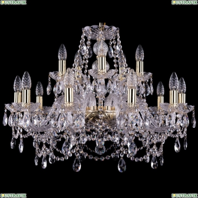 Люстра 1411/10+5/240/G ★Bohemia Ivele Crystal, Золото► — Купить▼