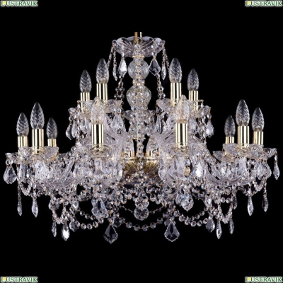 Люстра 1411/10+5/240/G/Leafs ★Bohemia Ivele Crystal, Золото► — Купить▼