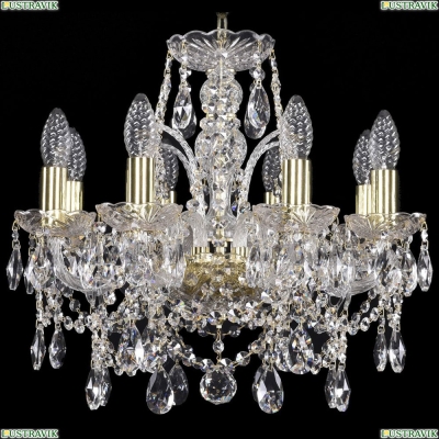Люстра 1411/8/141/G ★Bohemia Ivele Crystal, Золото► — Купить▼