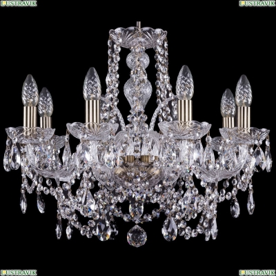 Люстра 1411/8/195/Pa ★Bohemia Ivele Crystal, Патина► — Купить▼