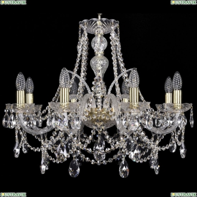 Люстра 1411/8/240/G ★Bohemia Ivele Crystal, Золото► — Купить▼