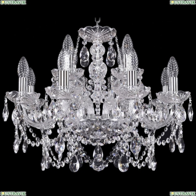 Люстра 1411/8+4/195/Ni ★Bohemia Ivele Crystal, Никель► — Купить▼