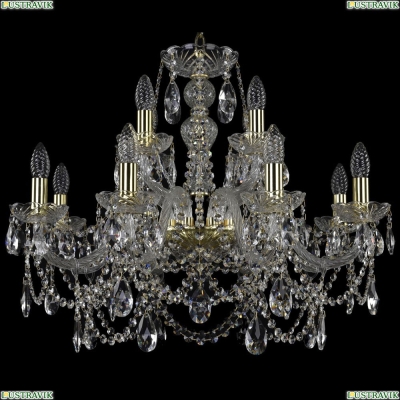 Люстра 1411/8+4/240/G ★Bohemia Ivele Crystal, Золото► — Купить▼