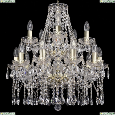 Люстра 1413/10+5/200/2d/G ★Bohemia Ivele Crystal, Золото► — Купить▼