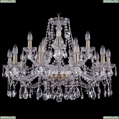 Люстра 1413/10+5/300/Pa ★Bohemia Ivele Crystal, Патина► — Купить▼