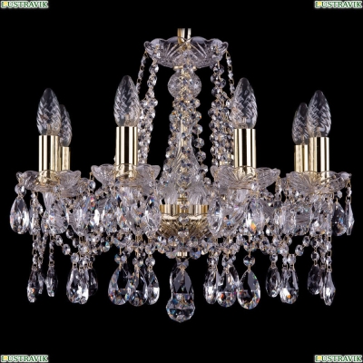Люстра 1413/8/165/G ★Bohemia Ivele Crystal, Золото► — Купить▼