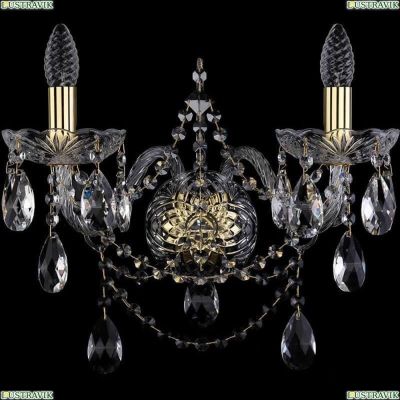 Бра 1411B/2/195/XL/G ★Bohemia Ivele Crystal, Золото► — Купить▼