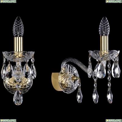 Бра 1413B/1/165/G ★Bohemia Ivele Crystal, Золото► — Купить▼