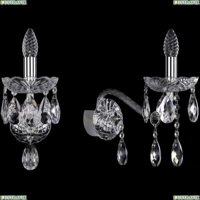 Бра 1413B/1/200/XL/Ni ★Bohemia Ivele Crystal, Никель► — Купить▼
