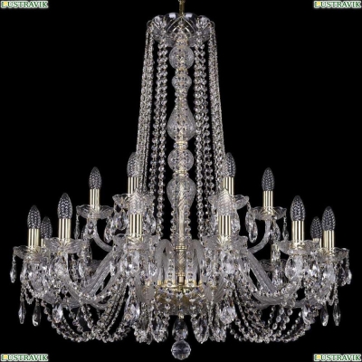 Люстра 1402/12+6/300/h-90/G ★Bohemia Ivele Crystal, Золото► — Купить▼