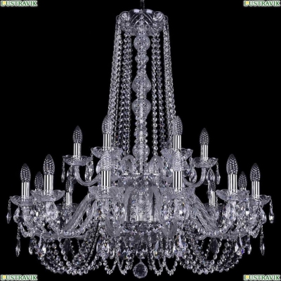Люстра 1402/12+6/300/h-91/2d/Ni ★Bohemia Ivele Crystal, Никель► — Купить▼