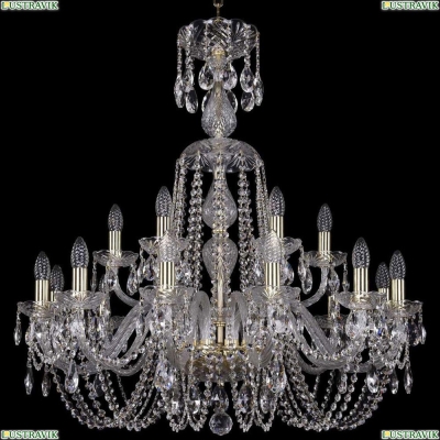 Люстра 1402/12+6/300/XL-90/G ★Bohemia Ivele Crystal, Золото► — Купить▼