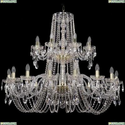 Люстра 1402/16+8/400/2d/G ★Bohemia Ivele Crystal, Золото► — Купить▼