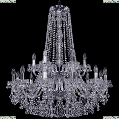 Люстра 1409/12+6/300/h-94/2d/Ni ★Bohemia Ivele Crystal, Никель► — Купить▼