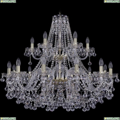 Люстра 1409/12+6/360/2d/G ★Bohemia Ivele Crystal, Золото► — Купить▼