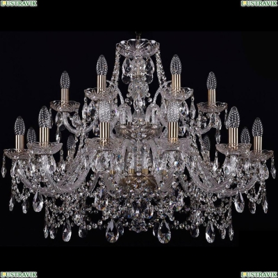 Люстра 1411/12+6/300/2d/Pa ★Bohemia Ivele Crystal, Патина► — Купить▼