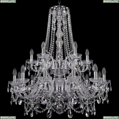 Люстра 1411/12+6/300/h-93/2d/Ni ★Bohemia Ivele Crystal, Никель► — Купить▼