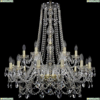 Люстра 1411/12+6/300/h-94/G ★Bohemia Ivele Crystal, Золото► — Купить▼