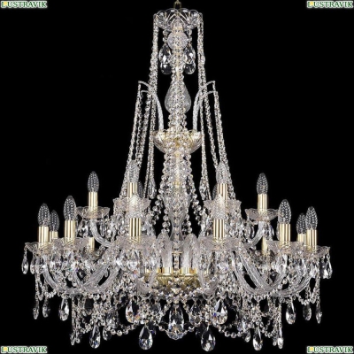 Люстра 1411/12+6/300/XL-96/G ★Bohemia Ivele Crystal, Золото► — Купить▼