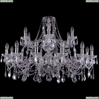 Люстра 1413/12+6/360/2d/Ni/Leafs ★Bohemia Ivele Crystal, Никель► — Купить▼