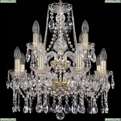 Люстра 1413/8+4/165/2d/G ★Bohemia Ivele Crystal, Золото► — Купить▼