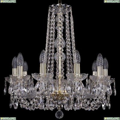 Люстра 1402/10/195/h-58/G ★Bohemia Ivele Crystal, Золото► — Купить▼