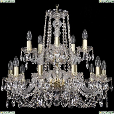 Люстра 1402/10+5/240/2d/G ★Bohemia Ivele Crystal, Золото► — Купить▼