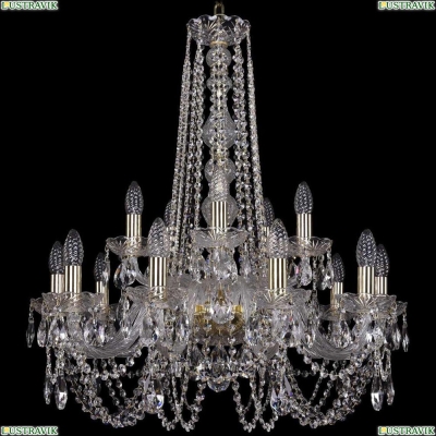 Люстра 1402/10+5/240/h-75/G ★Bohemia Ivele Crystal, Золото► — Купить▼