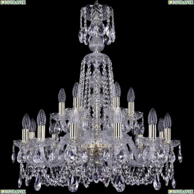 Люстра 1402/12+6/240/XL-77/G ★Bohemia Ivele Crystal, Золото► — Купить▼
