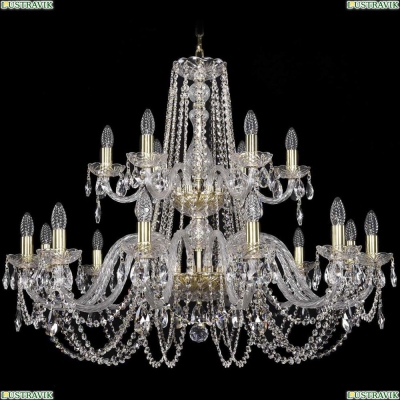 Люстра 1402/12+6/360/2d/G ★Bohemia Ivele Crystal, Золото► — Купить▼