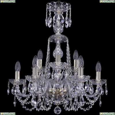 Люстра 1402/6+3/195/XL-64/G ★Bohemia Ivele Crystal, Золото► — Купить▼