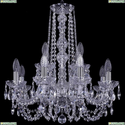 Люстра 1402/8+4/195/h-60/Ni ★Bohemia Ivele Crystal, Никель► — Купить▼