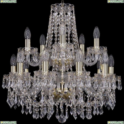 Люстра 1403/10+5/195/2d/G ★Bohemia Ivele Crystal, Золото► — Купить▼