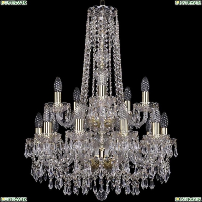 Люстра 1403/10+5/195/h-77/2d/G ★Bohemia Ivele Crystal, Золото► — Купить▼