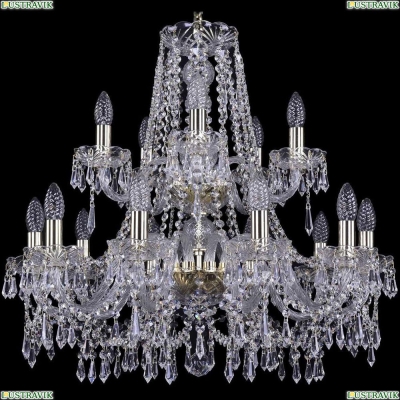 Люстра 1403/10+5/240/2d/G ★Bohemia Ivele Crystal, Золото► — Купить▼