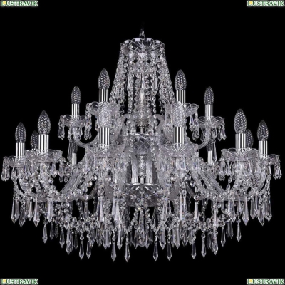 Люстра 1403/12+6/300/2d/Ni ★Bohemia Ivele Crystal, Никель► — Купить▼