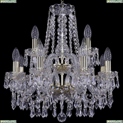 Люстра 1403/8+4/160/2d/G ★Bohemia Ivele Crystal, Золото► — Купить▼